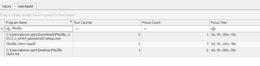 User Assist Key